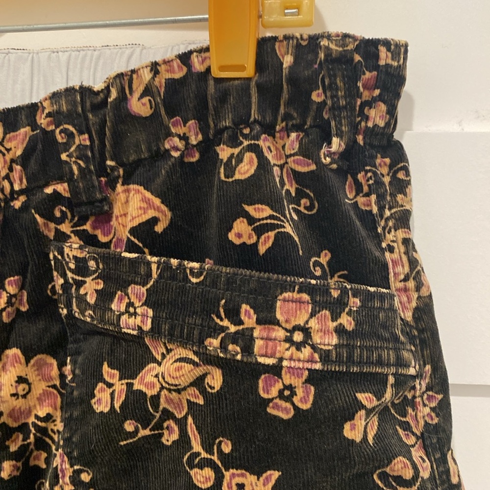 Free People City Slouch Floral Boho Corduroy, Size M - Picture 3 of 8